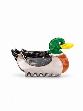 Mallard Duck Hair Claw Clip NWOT Novelty Acrylic Rainbow Unicorn Surprise